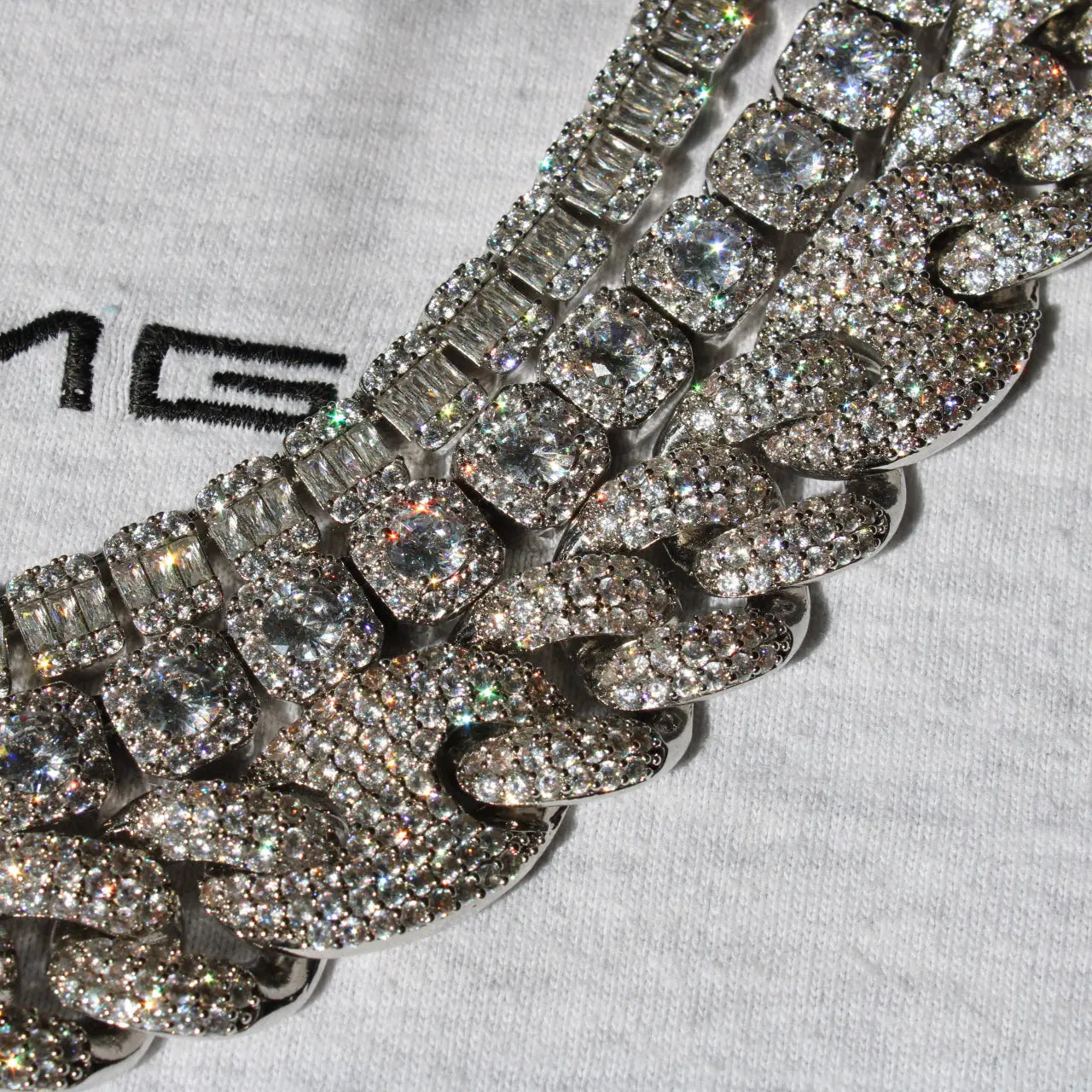 10mm Clustered Tennis Chain in Yellow Gold | - The Icetruck