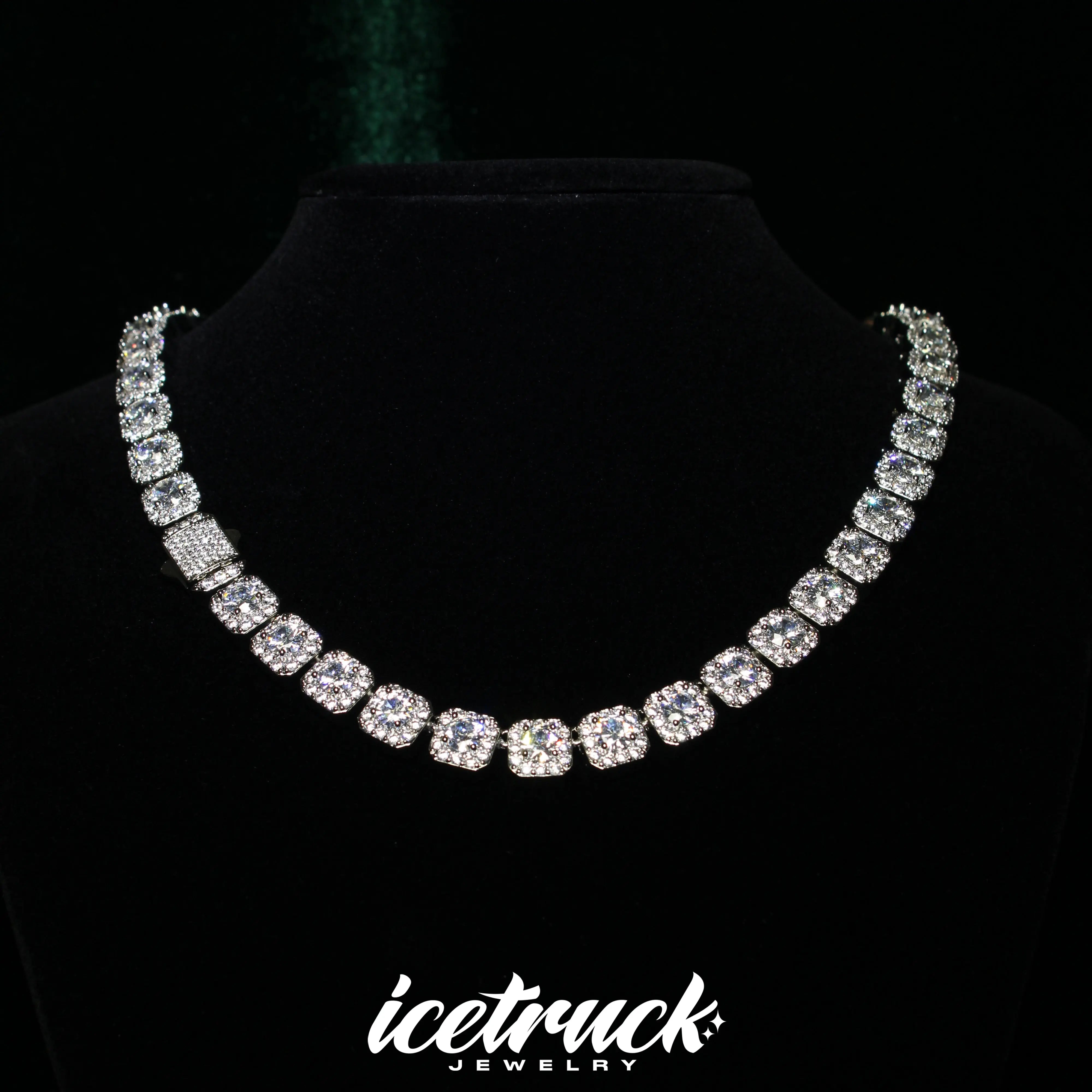 10mm Clustered Tennis Chain in Yellow Gold | - The Icetruck