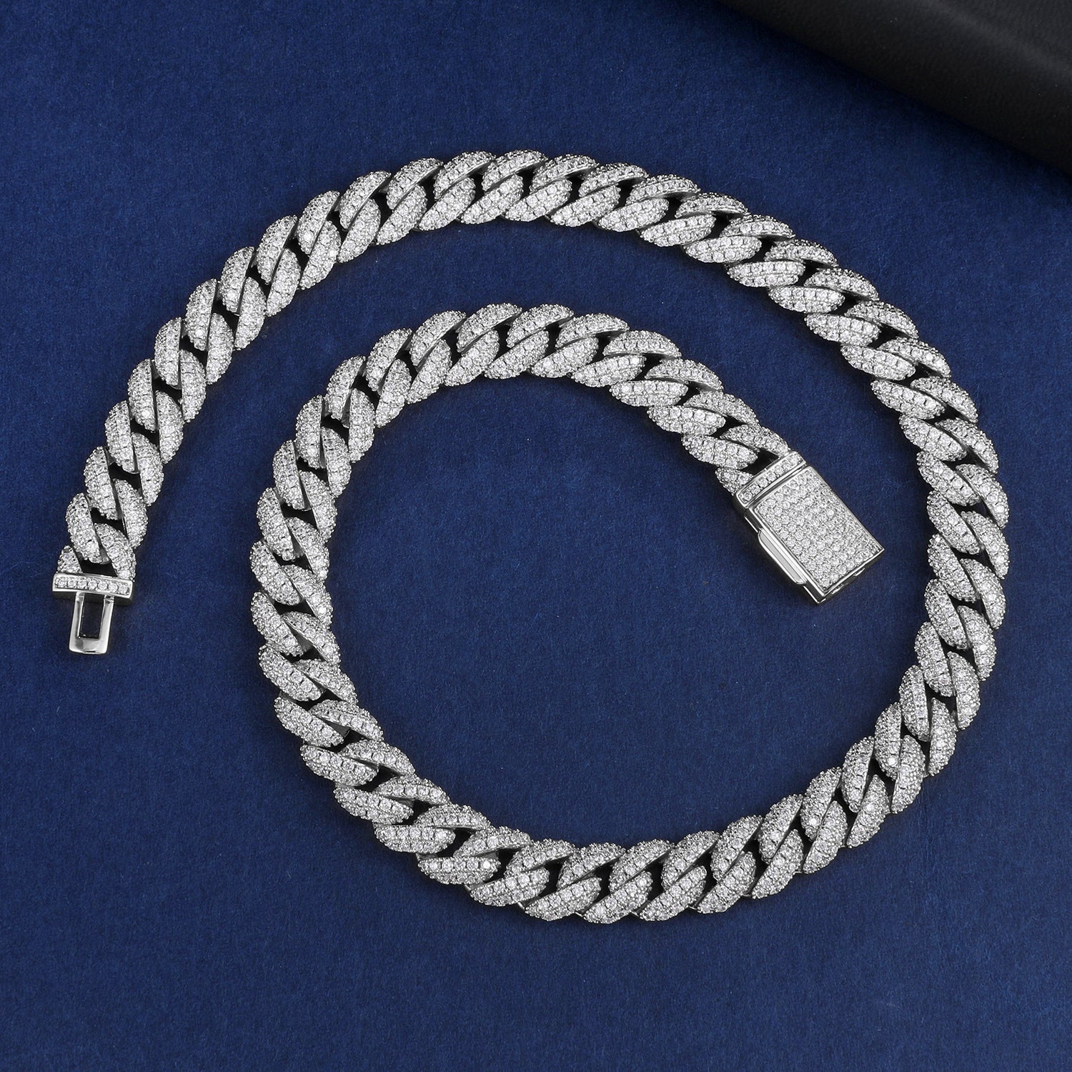 10mm Iced Cuban Link Chain - 925 Silver