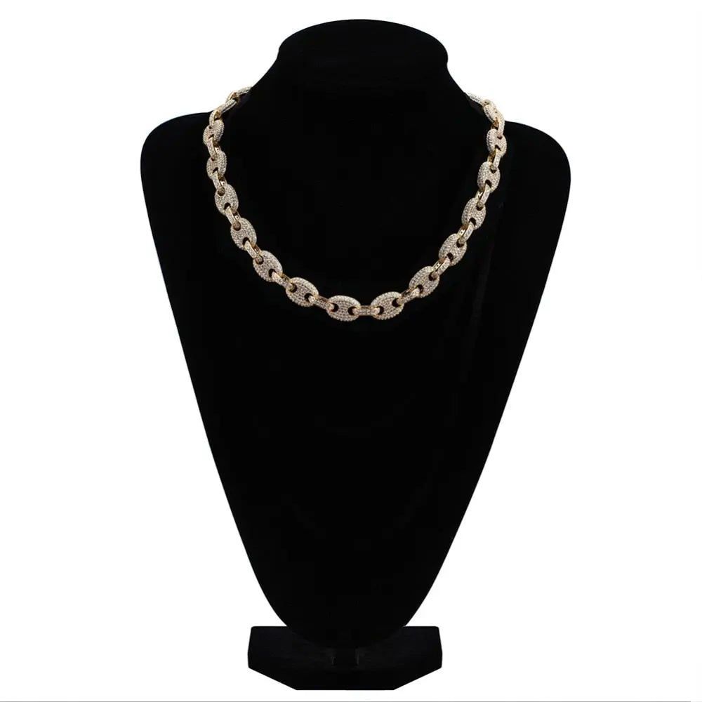 12mm Iced G-Link Chain in Yellow Gold | - The Icetruck