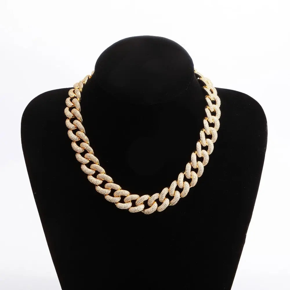 20mm Iced Cuban Link Chain in Yellow Gold | - The Icetruck