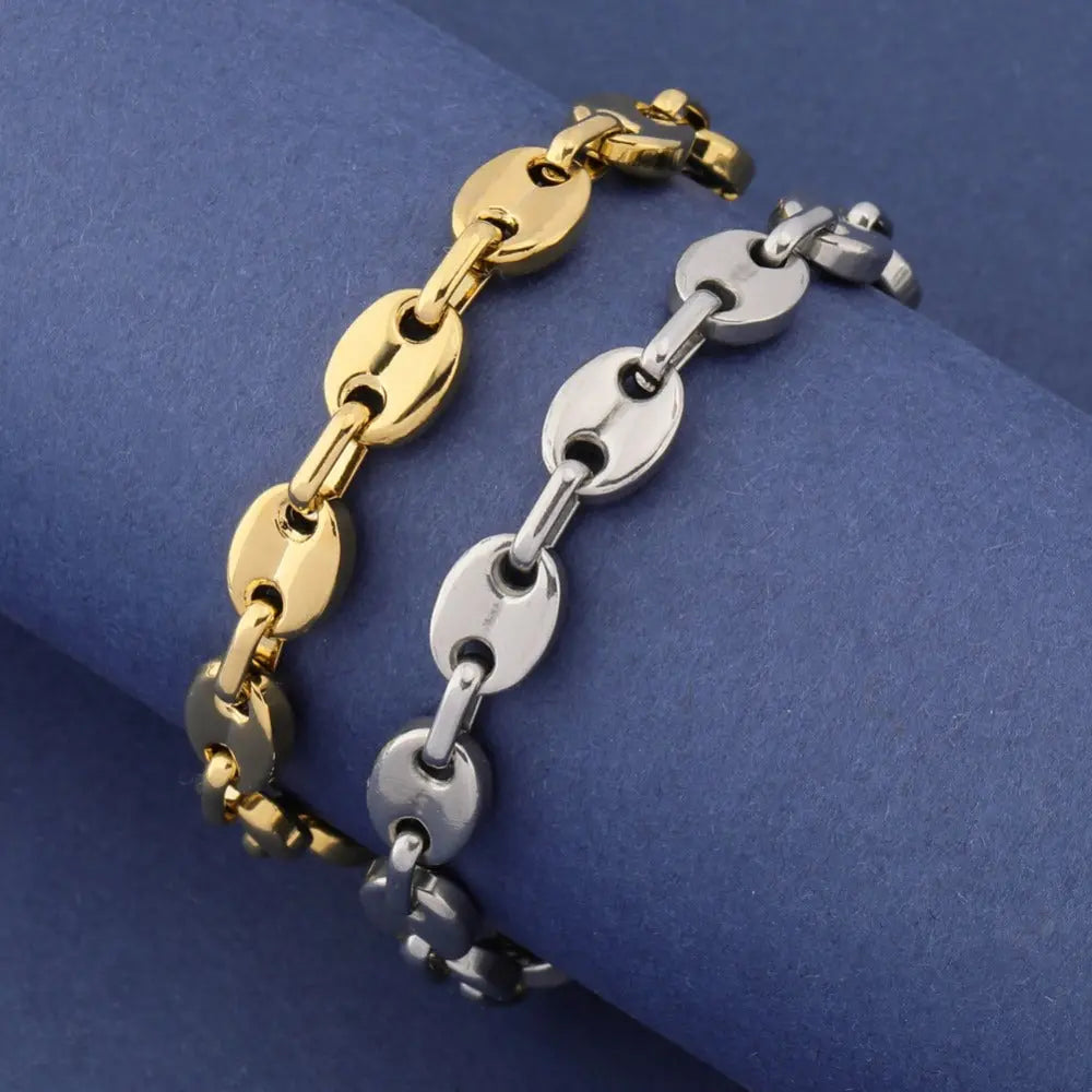8mm G-Link Bracelet in White Gold | - The Icetruck