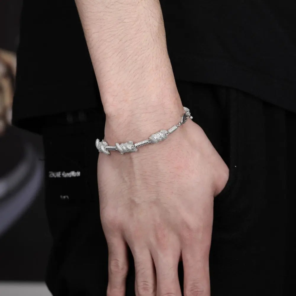 Diamond Barb Wire Bracelet in Yellow Gold | - The Icetruck