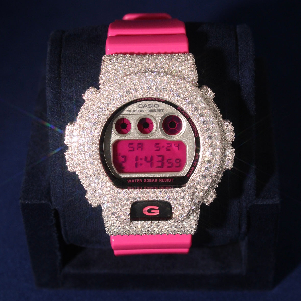 Moissanite Pavé Case for DW-6900 - 925 Silver