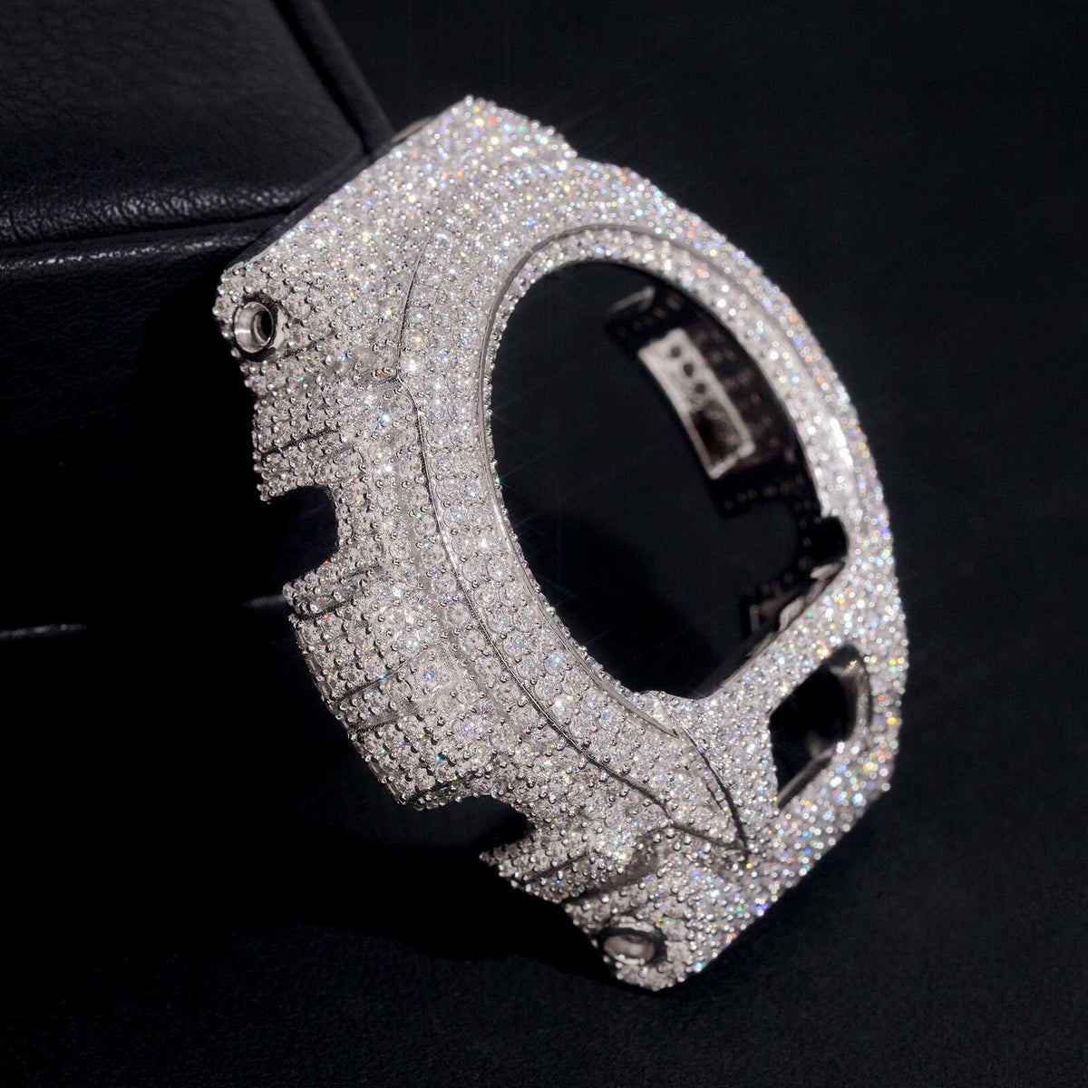 Moissanite Pavé Case for DW-6900 - 925 Silver